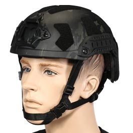 Nuprol Airsoft Helm FAST Railed SF mit NVG Mount Black MC-Camo