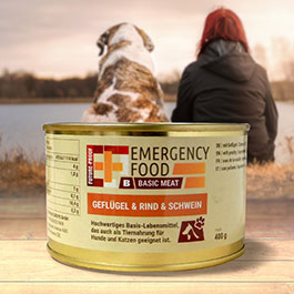 Emergency Food Basic Meat Tiernahrung Geflgel & Rind & Schwein 400g Dose