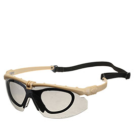 Nuprol Battle Pro Protective Airsoft Schutzbrille inkl. Brillentrgereinsatz tan / rauch