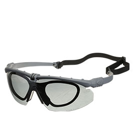 Nuprol Battle Pro Protective Airsoft Schutzbrille inkl. Brillenträgereinsatz grau / rauch