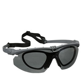 Nuprol Battle Pro Protective Airsoft Schutzbrille inkl. Brillenträgereinsatz grau / rauch Bild 2