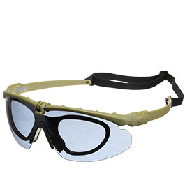 Nuprol Battle Pro Protective Airsoft Schutzbrille inkl. Brillentrgereinsatz oliv / rauch