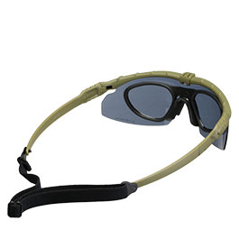 Nuprol Battle Pro Protective Airsoft Schutzbrille inkl. Brillenträgereinsatz oliv / rauch Bild 1 xxx: