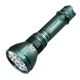 Mactronic LED Taschenlampe Blitz K12 11600 Lumen schwarz/grn inkl. Akku, Transportkoffer, Tragegurt und Ladegert
