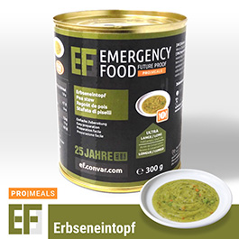 Emergency Food Pro Meals Notration Erbseneintopf 300g Dose 3 Portionen