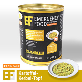 Emergency Food Pro Meals Notration Kartoffel-Kerbel-Topf 300g Dose 3 Portionen