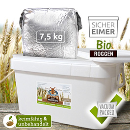 Getreidespeicher Bio Roggen 7,5 kg im Eimer Notvorrat