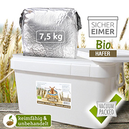 Getreidespeicher Bio Hafer 7,5 kg im Eimer Notvorrat