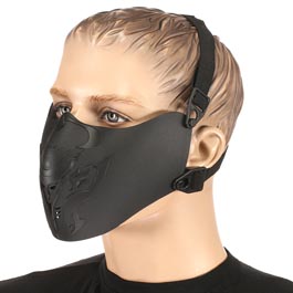 Amomax Ferro Polymer-Verbundkunststoff Airsoft-Halbmaske schwarz