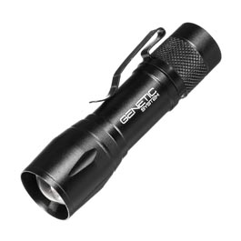 LED-Taschenlampe Q5 mit Zoom und COB LED schwarz inkl. Akku