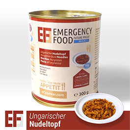 Emergency Food Meals Notration Ungarischer Nudeltopf mit Rindfleisch 300g Dose 2 Portionen