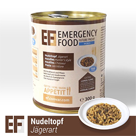 Emergency Food Meals Notration Nudeltopf Jgerart mit Rindfleisch und Pilzen 300g Dose 2 Portionen