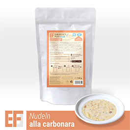 Emergency Food Meals Notration Nudeln alla Carbonara mit Schinken und Sahne 150g Beutel 1 Portionen