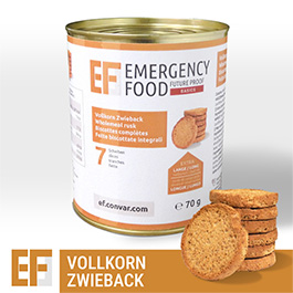 Emergency Food Basic Notration Vollkorn Zwieback 70g Dose 7 Scheiben
