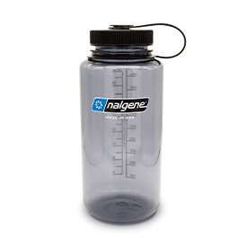 Nalgene Weithals-Trinkflasche WH Silo 1 Liter BPA-frei grau-schwarz