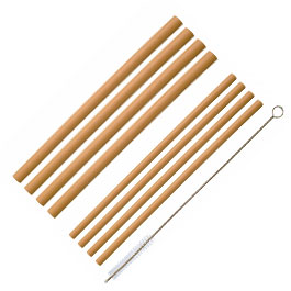 Basic Nature Trinkhalm Set Bambus 9-teilig