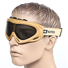 Nuprol Brille Pro Mesh Eye Protection Airsoft Gitterbrille Tan Bild 3