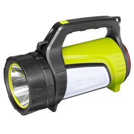 LED Handscheinwerfer mit COB-LED,  Powerbankfunktion und Notlicht grn inkl. Akku, USB-Ladekabel und Tragegurt