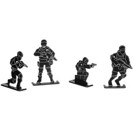 WoSport Soldier Combat Targets Metall-Schiefiguren 4 Stck schwarz