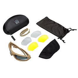 Revision Sonnenbrille ShadowStrike Yellow Deluxe Kit tan inkl. 3 Wechselglsern und Brillenetui