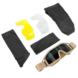 Revision Schutzbrille Wolfspider Deluxe Yellow Kit tan inkl. 3 Wechselglsern und Brillenetui