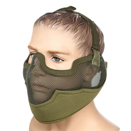 Nuprol Mesh Mask V2 Gittermaske Full Lower Face mit Ohrabdeckung oliv