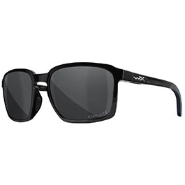 Wiley X Brille Alfa Captivate schwarz glnzend Glser grau polarisiert inkl. Brillenetui und Seitenschutz