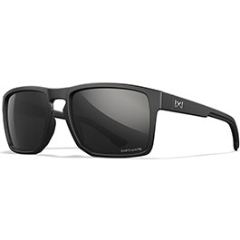 Wiley X Sonnebrille Founder Captivate matt schwarz Glser schwarz verspiegelt und polarisiert inkl. Seitenschutz