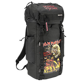 Brandit Iron Maiden Festival Rucksack Set 40 Liter schwarz inkl. Poncho, Sitzmatte, Rainvover, Schlsselanhnger, Flaschenffner