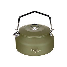 Fox Outdoor Wasserkessel Edelstahl 1 Liter oliv inkl. Deckel und Netzbeutel