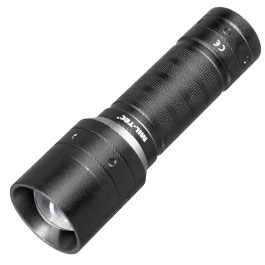 Mil-Tec LED-Taschenlampe Mission 520 Lumen mit Zoomfunktion und Stobe schwarz inkl. Holster