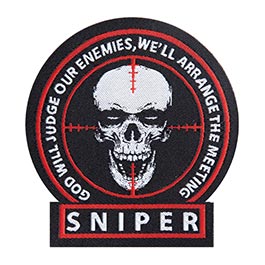 Mil-Tec Patch mit Klettflche Sniper schwarz/wei/rot