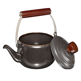 Barebones Teekanne Emaille 1,5 Liter Holzgriff dunkelgrau