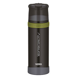 Thermos Isolierflasche Mountain Beverage 0,75 Liter matt schwarz inkl. Trinkbecher