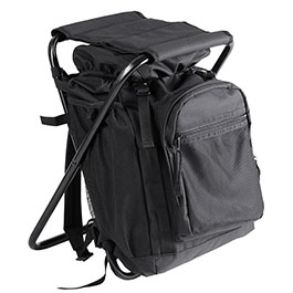 Mil-Tec Ansitzrucksack 20 Liter schwarz mit Hocker