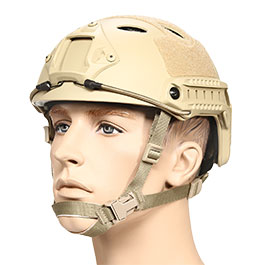 nHelmet FAST PJ Standard Railed Airsoft Helm mit NVG Mount Dark Earth