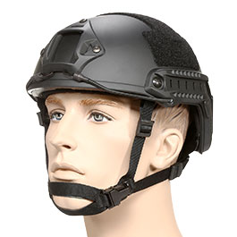 nHelmet Airsoft Helm FAST Standard Railed mit NVG Mount schwarz