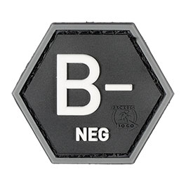 JTG 3D Rubber Patch Hexagon mit Klettflche Blutgruppe B negativ swat