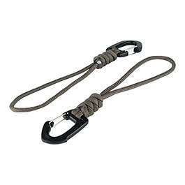 101 INC Karabiner mit Befestigungsschlaufe 2er Set oliv