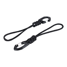 101 INC Befestigungsschlaufe mit Karabiner 2er Set schwarz