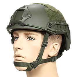 nHelmet Airsoft Helm FAST Standard Railed mit NVG Mount oliv