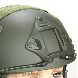 nHelmet FAST Standard Railed Airsoft Helm mit NVG Mount oliv Bild 5