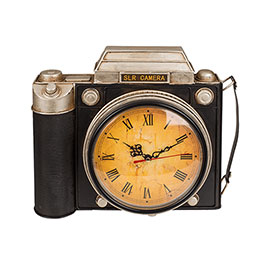 Metall-Schlsselkasten Kamera mit Uhr vintage
