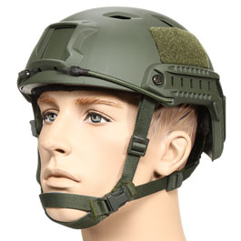 nHelmet Airsoft Helm  FAST BJ Standard Railed mit NVG Mount oliv