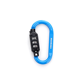 Munkees Karabiner mit Zahlenschloss D-Form farblich sortiert