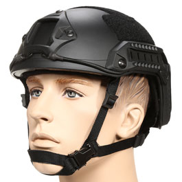 nHelmet Airsoft Helm FAST Maritime Standard Railed mit NVG Mount schwarz