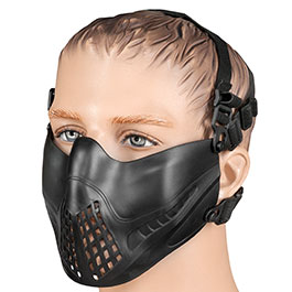 WoSport Pilot TPU-Verbundkunststoff Airsoft-Halbmaske 600 FPS schwarz