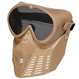 Fidragon SA-Upgrade Gittermaske mit Mundabdeckung Full Face Desert Tan