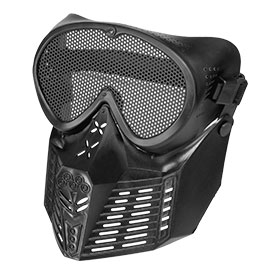 Fidragon SA-Upgrade Gittermaske mit Mundabdeckung Full Face schwarz