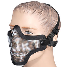 WoSport WST Scout V1 Airsoft Gittermaske Lower Face Black Skull